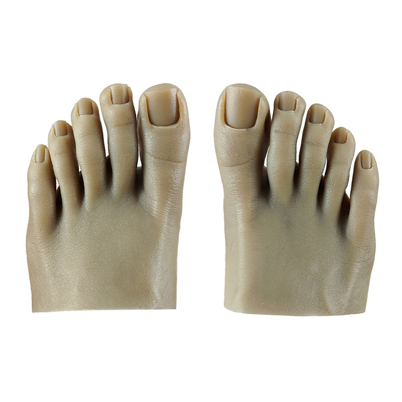 1PCS Practice Foot Nail Mannequin With Fake Toes For Pedicure Training Nail Display Silicone Nail Training Foot Fake Model smile