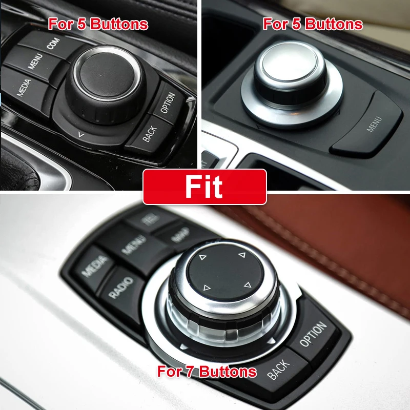 Car Styling Multimedia Buttons Cover iDrive Stickers For F20 F25 F30 F10 F07 E60 E90 E92 E70 E71 F01 F02 E84 F48 X1 X3 X5 X6