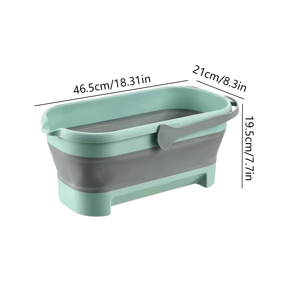 Baskets Handle with Rectangular Handy Foldable Mop Bucket Large Capacity Portable Washing Tub Anti-Slip Home Cleaning Supplies smile