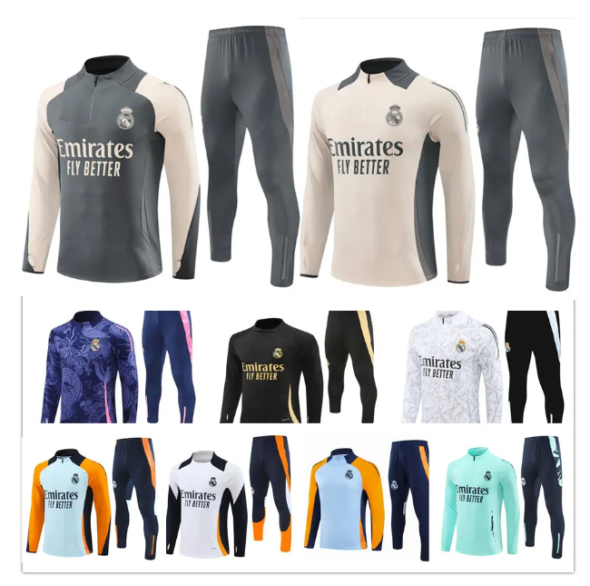 Baby Kids 24 25 Real Madrids tracksuit training suit VINI JR BELLINGHAM 23 24 real Madrides kids football CAMAVINGA sportswear chandal futbol survetement