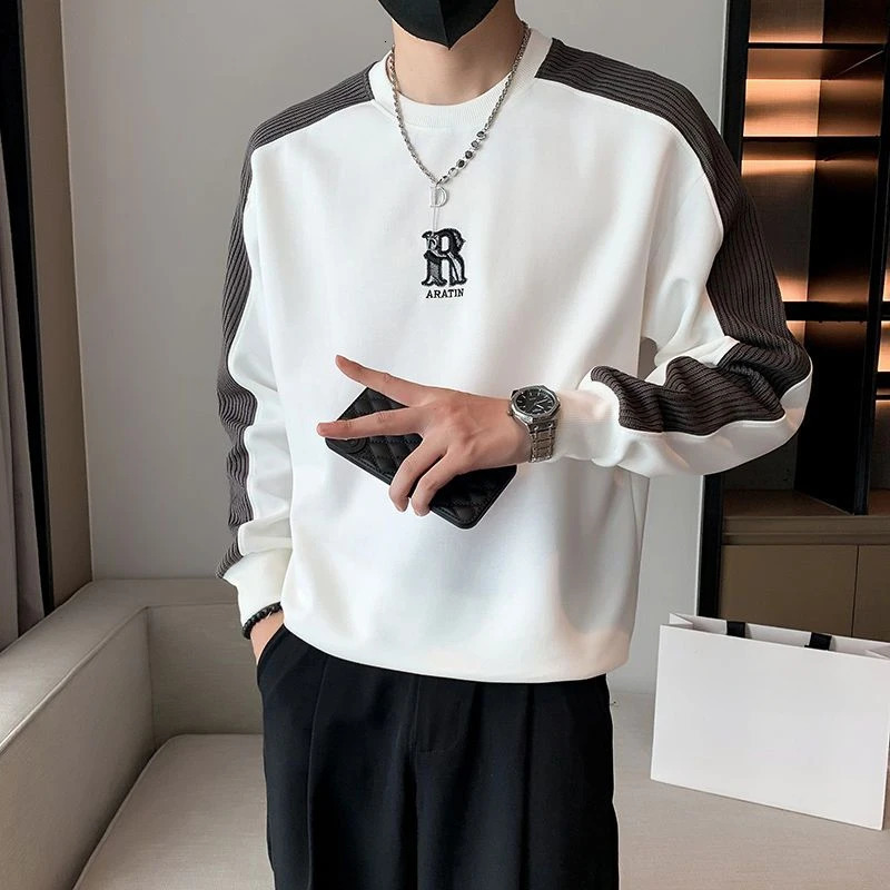 Top white mens rock mens sweater long sleeved funny Y2k Xl original fashion trend Xxl 241112