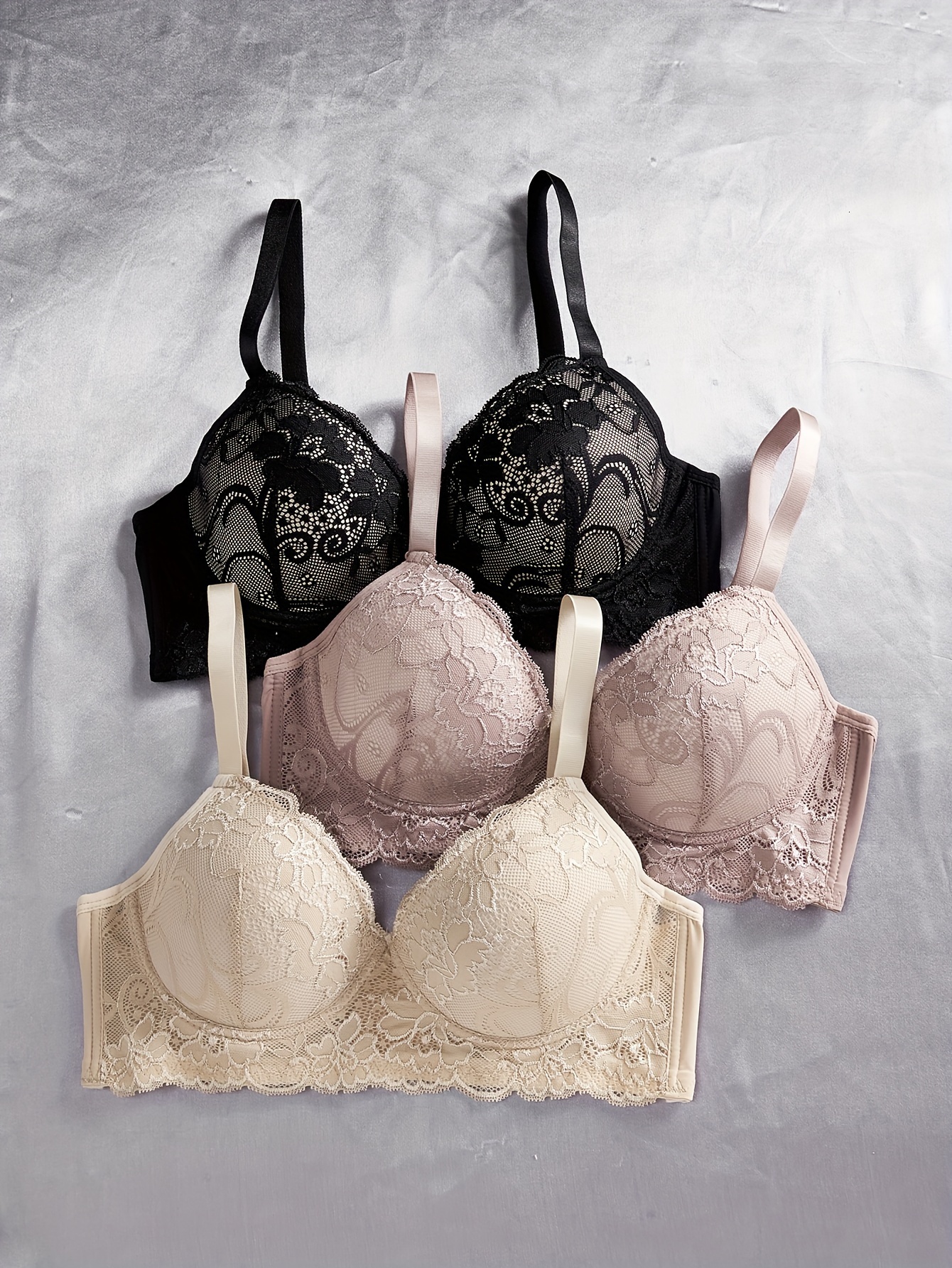 3-piece set Lingerie gathering sexy lace bra adjustable lingerie for women