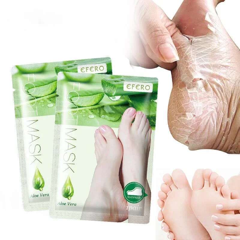 Aloe Vera Peeg Legs Feet Mask Scrub Exfoliating Soc for Pedicure Anti Crack Heel Remove Skin Foot Patch