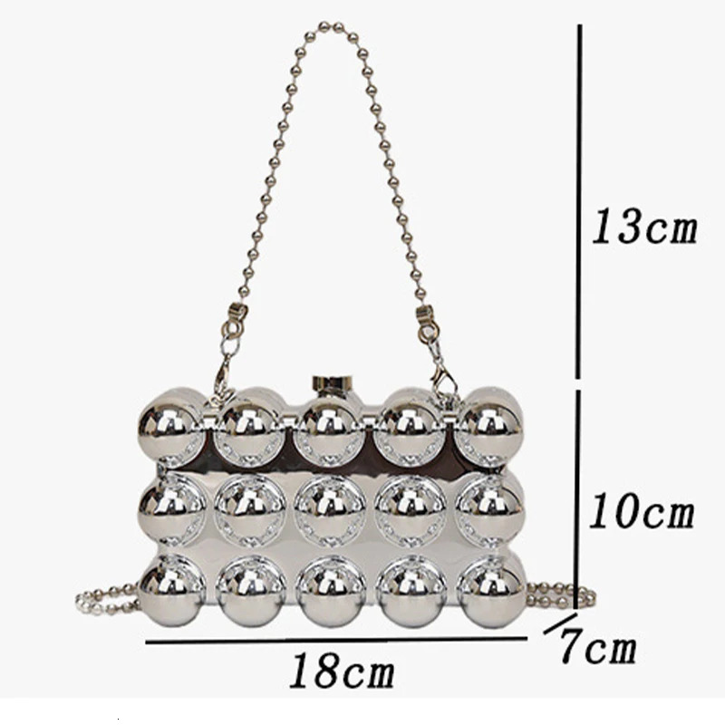 Acrylic Metallic Evening Handbags for Women 2024 Trend er Plating Square Bubble Bags with Top Handle Shoulder Bags 241112