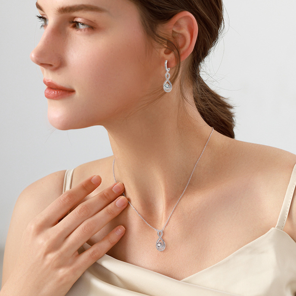 2cttw Real Moissanite Dia Jewelry Set 100% Sterling Sier Necklaces Earrings For Women Waterdrop Pendant Neck Chain GRA 290d7