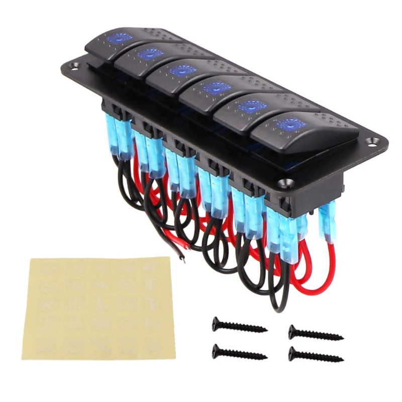 Household Appliances 12V Panel with Blue LED Light Toggle Rockers Waterproof for Auto Marine Vehicles Boats Drop Shipping