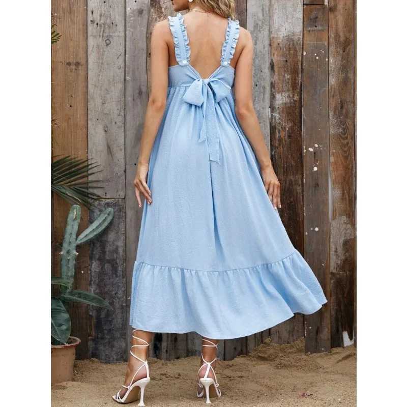 Maternity Dresses Breastfeeding Maternity Dresses Maternity Clothes Ruffles Sundress for Pregnat Women Elegant Pregnancy Butterfly-knot Dress 24412