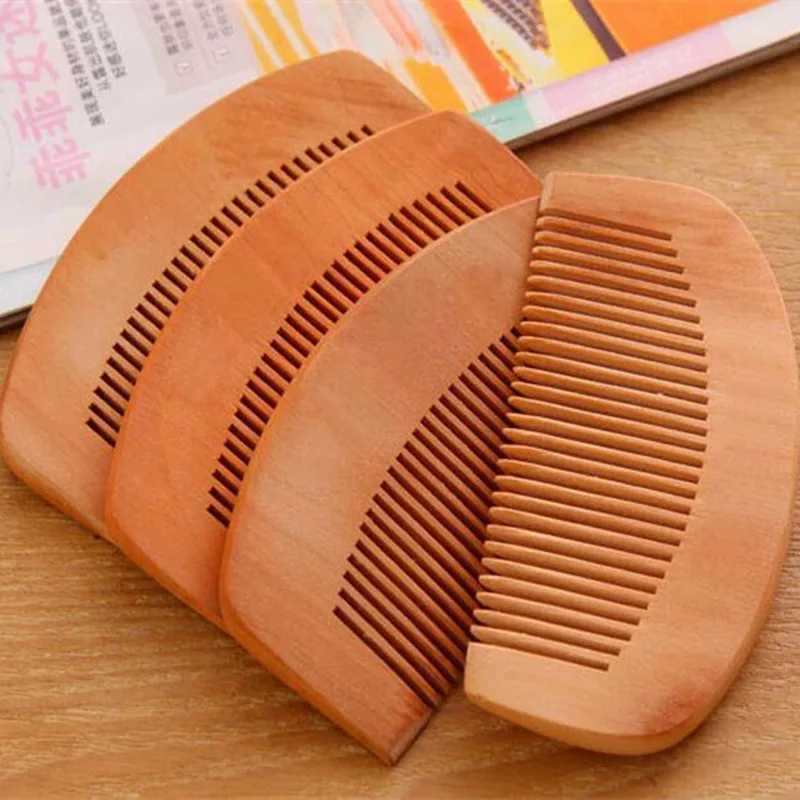 Pcs natural peach wood comb closed teeth anti-static head massage beard and hair care wooden tools beauty accessories W241112