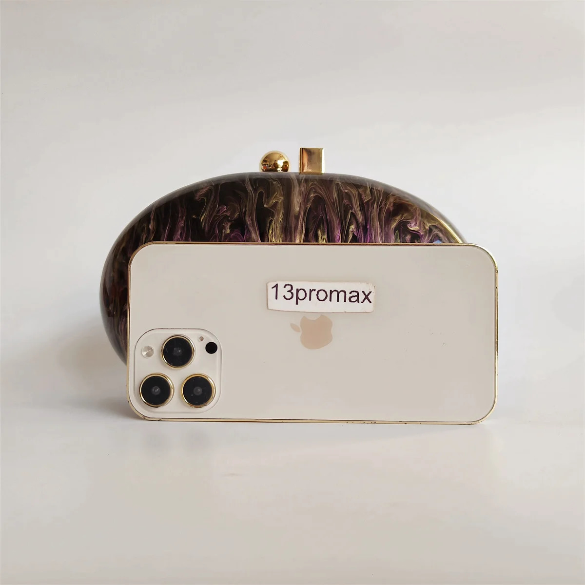 Brown Pearl Basic Handle Box Handbags Casual Party Wedding Bag Travel Mini Acrylic Clutch Bag Ladies Purses 241112