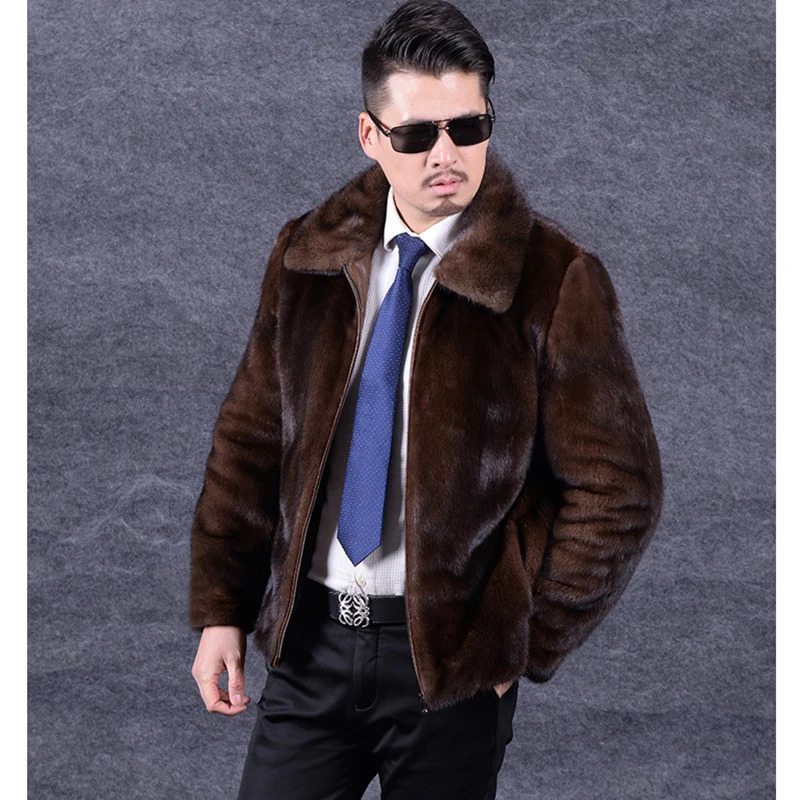 fur coat for autumn and winter mint mens long hat coat large fur coat mens jacket 241112