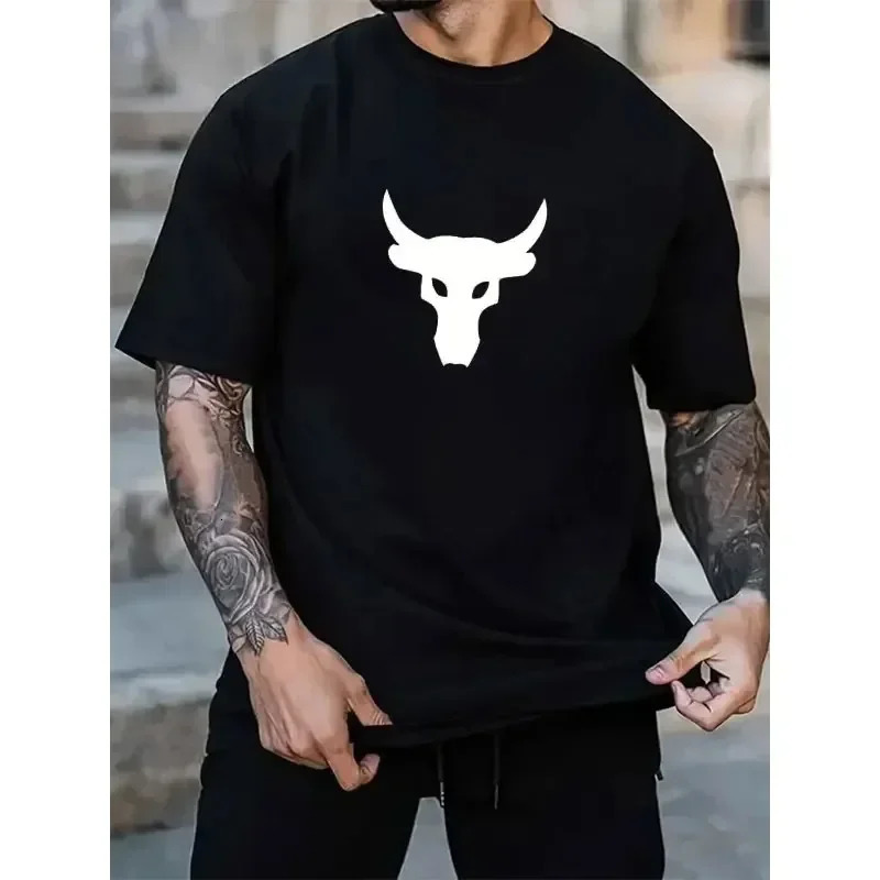 Summer Mens T-shirt Cotton Spider Pattern Printed Tee Top Loose Oversized Short Sleeves Men Woman Harajuku Y2k Clothes 240409