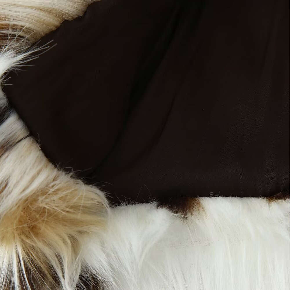 shanshi fur coat women winter new integrated style fashionable and high-end stand collar long sleeved environmentally friendly faux fur jacket