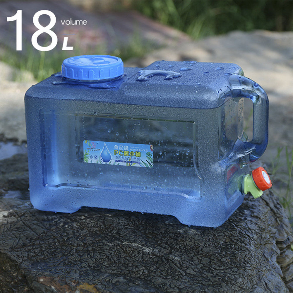 18/20/22L Water Carrier Tank Food Grade Water Storage Bucket Large-Capacity with Faucet Outdoor Accessories for Hiking Fishing 834c9