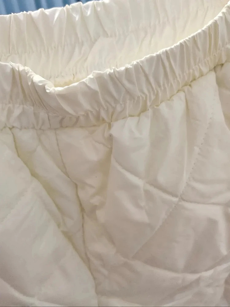 Winter thick harem capris pants cotton warm and casual thick windproof fluffy womens chiffon high waisted Spodnie 241112