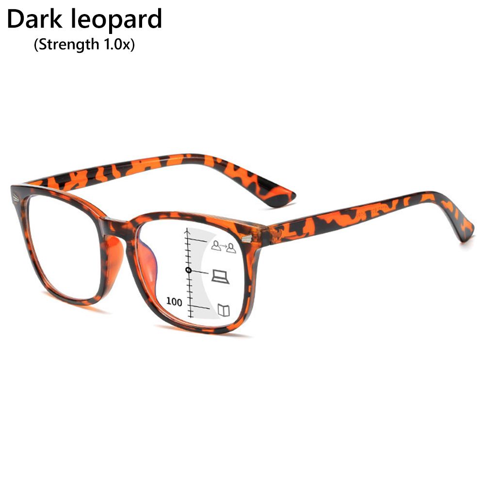 Square Progressive Multifocus Reading Glasses Anti Blue Light Presbyopic Glasses Spring Hinge Readers Far and Near Dual-use