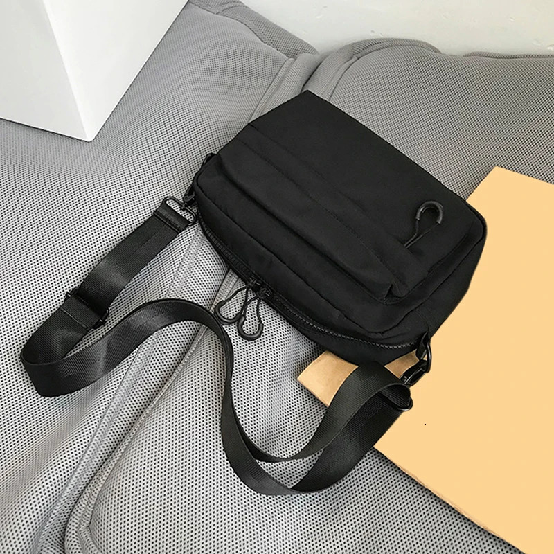 Casual Men Shoulder Messenger Bag Nylon Cell Phone Unisex Crossbody Pack Travel Waist Male Chest Pouch Backpak 241111