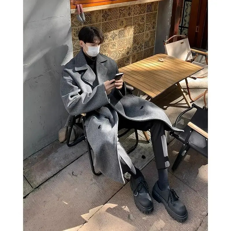 Mens long coat winter mens coat long paddle jacket windproof jacket mens coat Parkas Korean clothing 241112