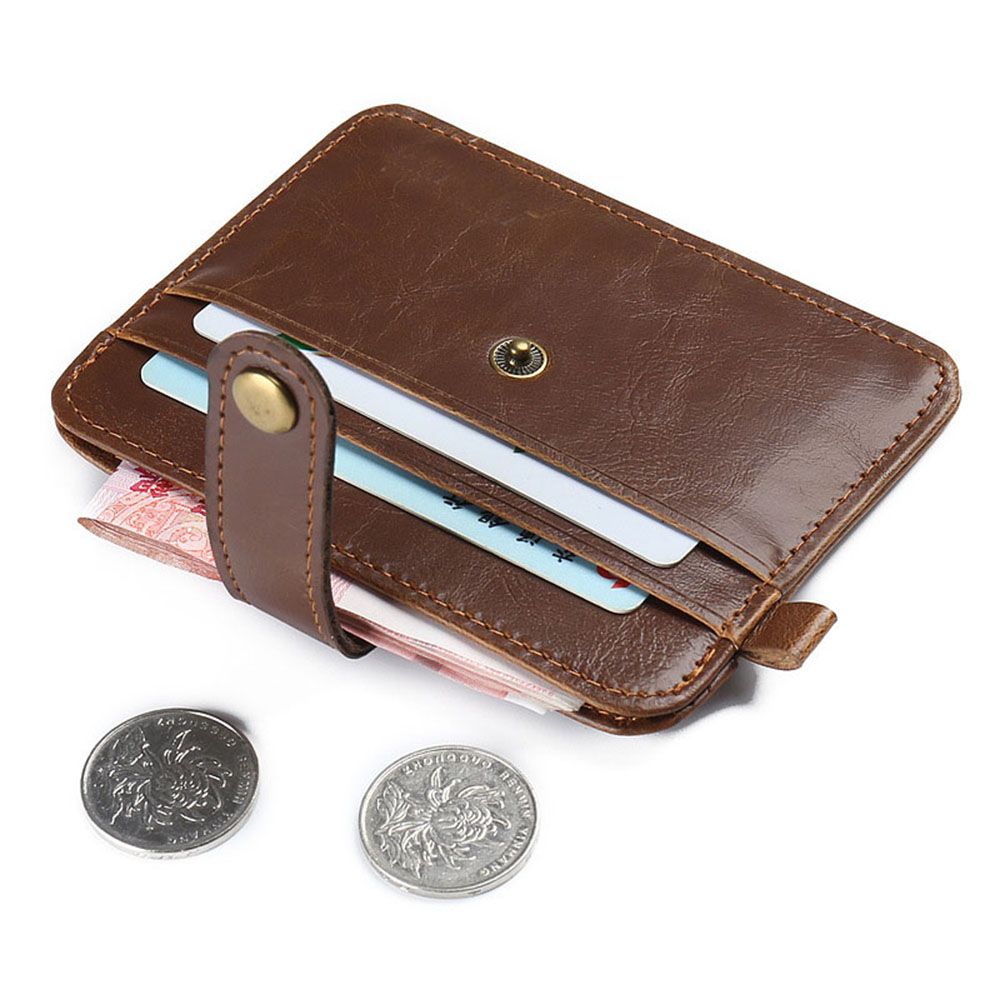 Package Card 100% Real Leather Vintage Style Men Male Women Hasp Crazy Purse Mini Wallets Small Leather