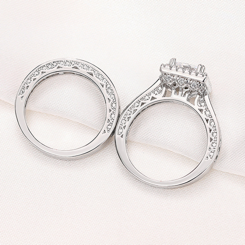Choucong Handmade Wedding Rings Vintage Jewelry Gold Fill Princess Cut White Cubic Zircon CZ Dia Party Eternity Women Fashion Couple Ring Set Gift d3f