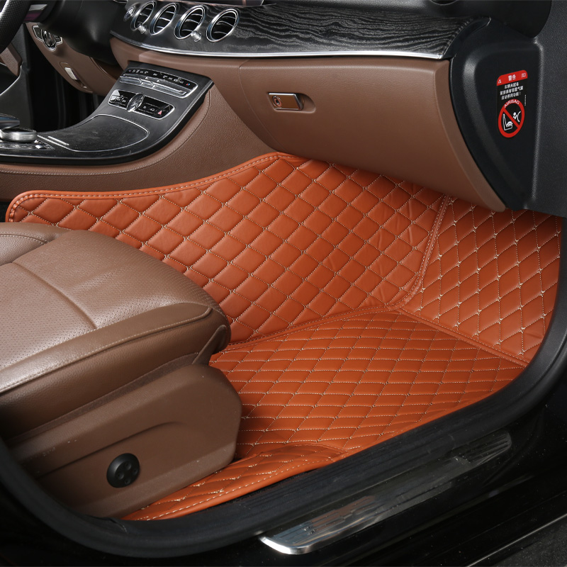 Car Floor Mat For Mitsubishi Outlander Phev 2023 Waterproof Leather Dia Carpet Woman Interior Auto Accessory