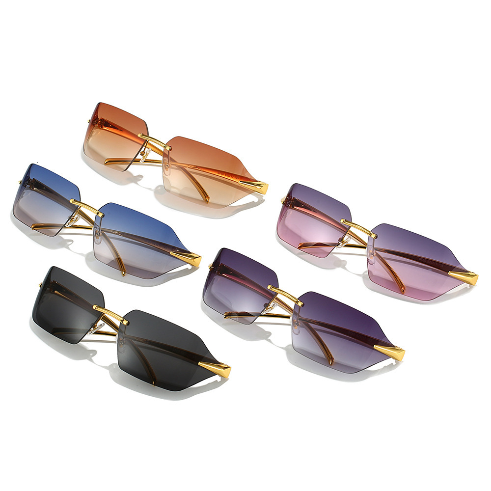 Frameless Sunglasses Men And Women Fashion Designers Luxury Glasses Outdoor Riding UV400 Sun Glasses