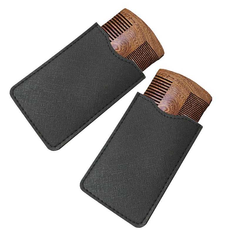 Handmade beard and hair comb vintage sandalwood comb Grate Comb leather comb W241112