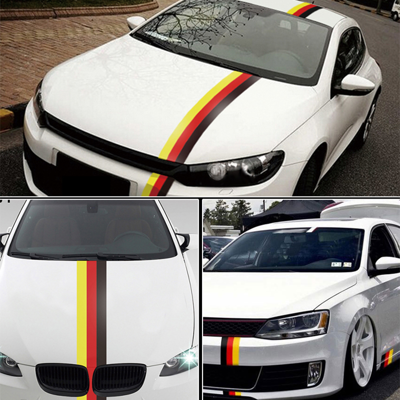 Car-styling 3 Meters PVC Russia German France Italy Belgium National Flag Three-color Stripe Decal Bumper Stickers Accessories