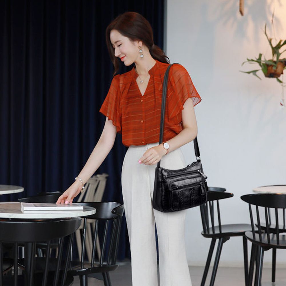 Middle-aged Women Messenger Bag Mother's Handbag Multi-layer Large Capacity Single Shoulder Bags Fashion Casual Tote Pouch