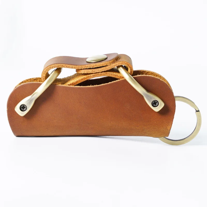 Genuine Leather Smart Key new Wallet Holder Organizer Keys Clip Folder EDC 2025 Outdoor Portable Household Key Pocket Tools with Keyring