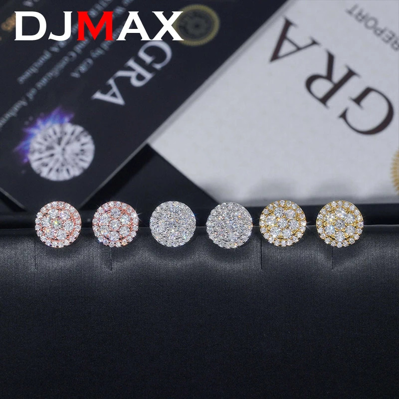 DJMAX Hip Hop All Mo Silica Womens Screw Earrings Top Original 925 Pure Silver Heart Mens High Quality Diamond Earrings 2024 241112