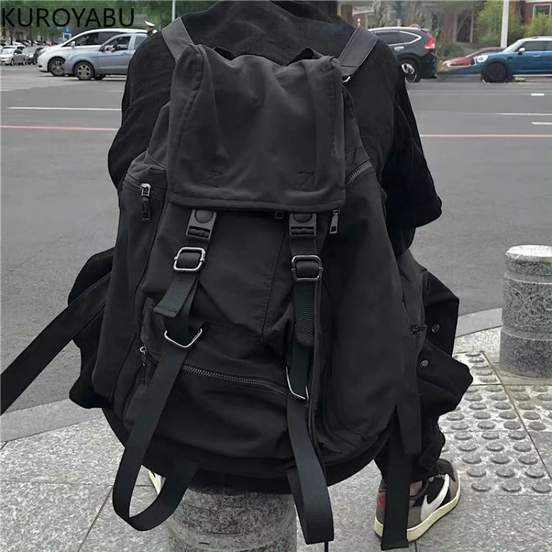 Black Womens Backpack Fashion Womens Backpack Waterproof Large Capacity School Bag Teen Student Y2k Shoulder Bag 241111