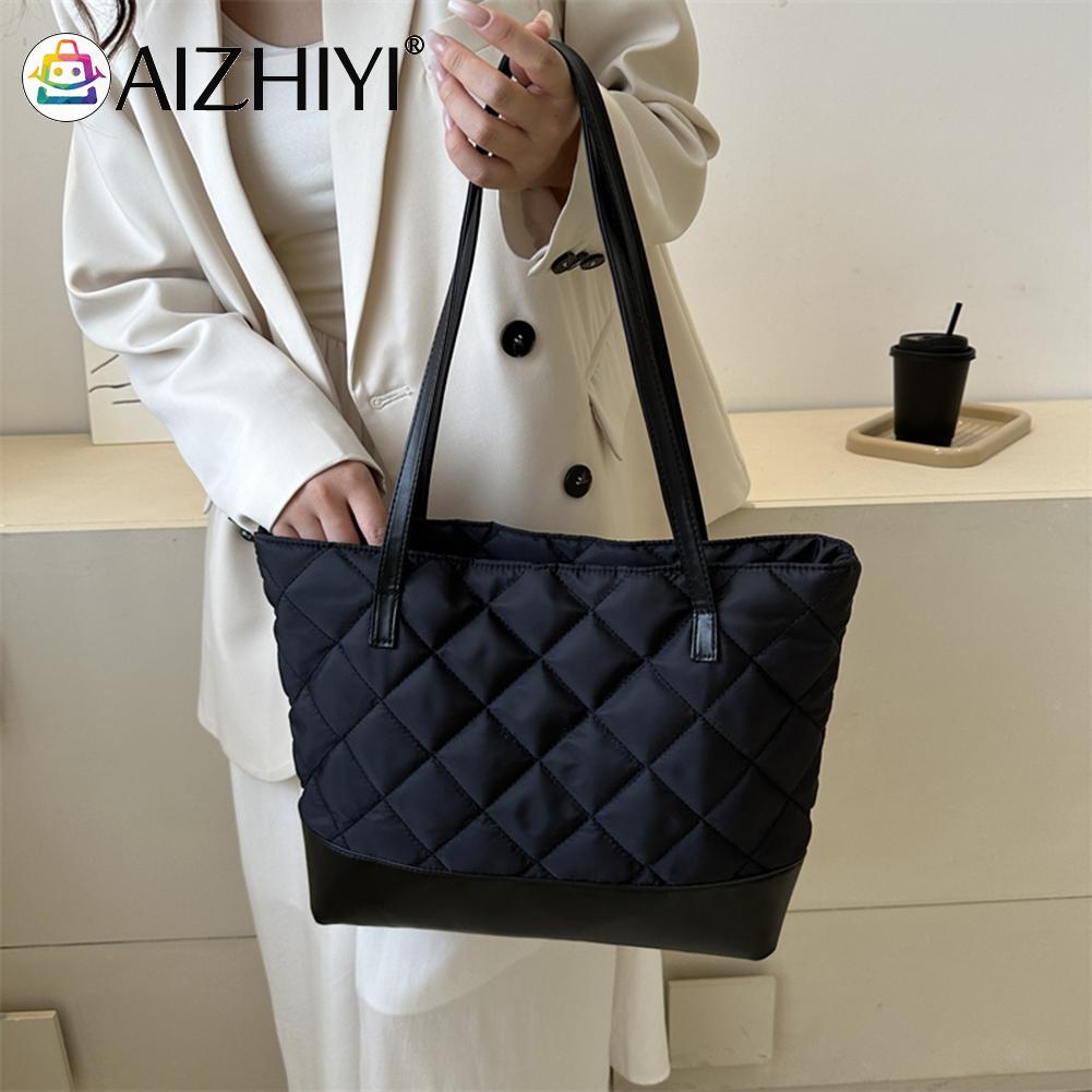 Women Dia Quilted Tote Bag Versatile Top Handle Lightweight Large Capacity Stylish Work 5