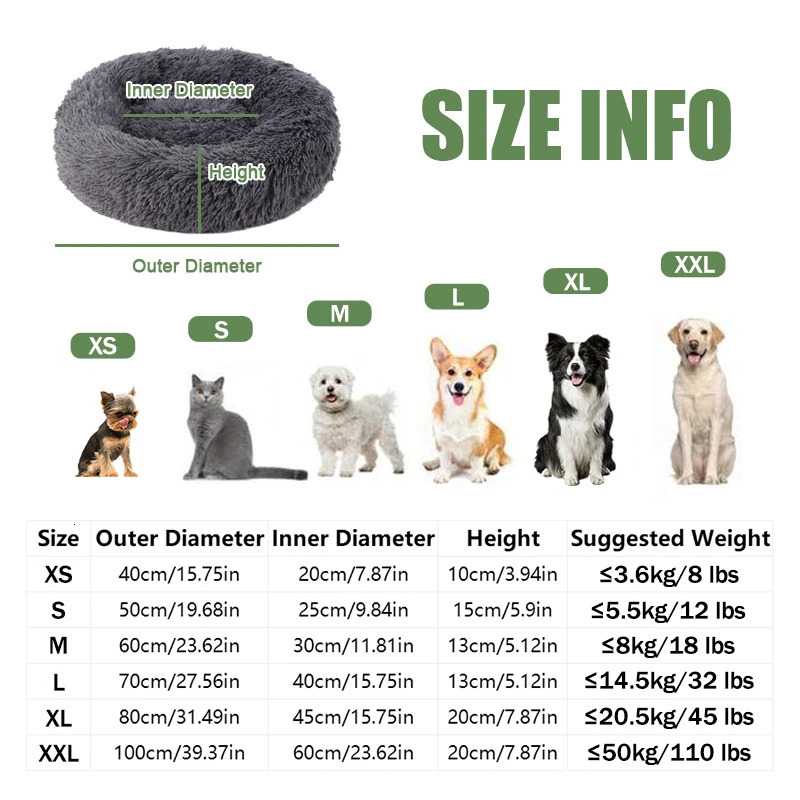 40100cm Fluffy Pets Dogs Beds Large Round Dog Bed Super Warm Soft Cat House Plush Nest Winter 241111