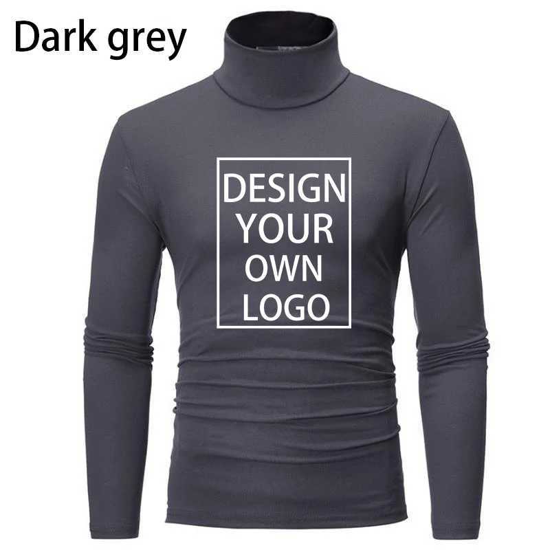 Customized mens high neck sweater zipper DIY casual solid color sweater long sleeved warm knit navy blue collar jacket W2411111