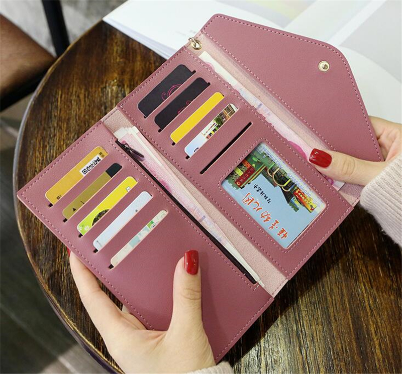 Cluth Coin Purses Short Leather Long Wallets Women's Female Phone Wallet Simple Mini Credit Card Holder Money Bag smile