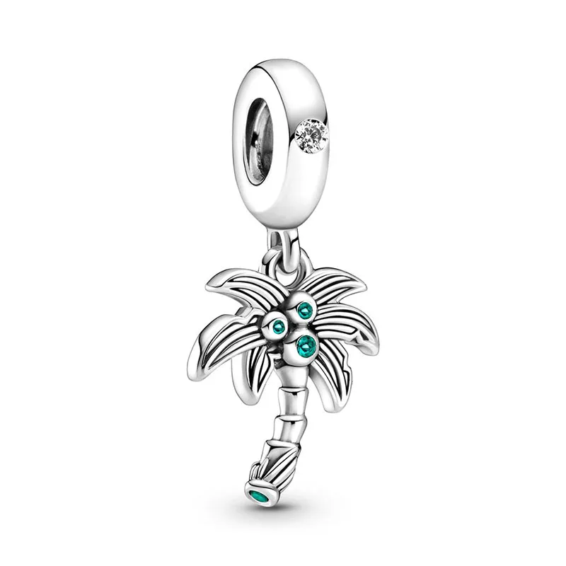 Silver Charm Fish, Sea Turtle Conch Triple Dangle Charm Jellyfish Bead Fit Original Bracelet Women Jewelry DIY