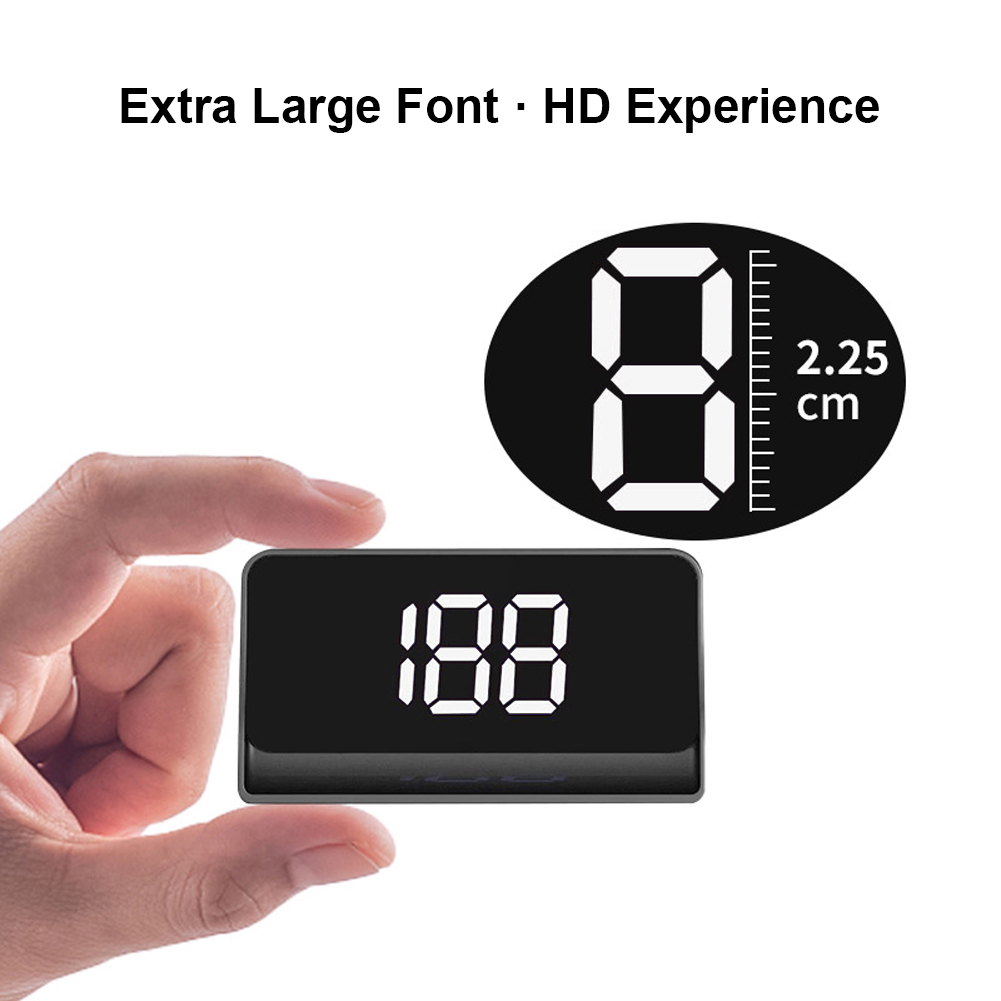 Car Digital GPS Speedo LED Display GPS Speed Detector Big Font Smart Head Up Display Windshield Speed Projector for Vehicle Auto