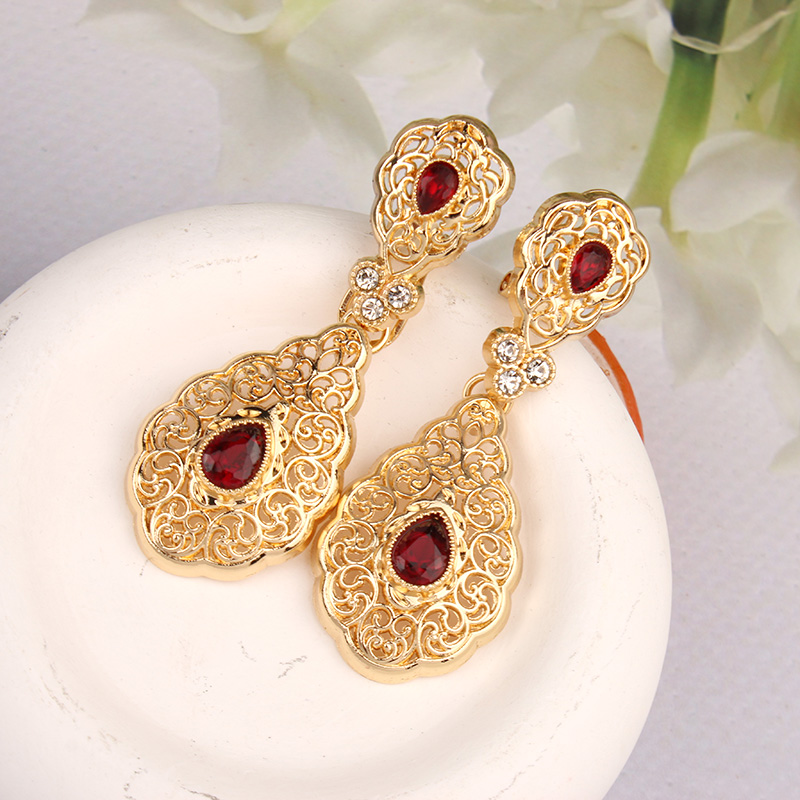 Women Jewelry Set Algeria Wedding Bridal Tiara Party Favor Crystal Brooch Women Earrings Designer Jewelry Sets Quality 750dc