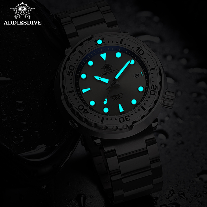 ADDIESDIVE Tuna Men Watch Luminous 30Bar Waterproof Calendar Display Sapphire Glass NH35 Automatic Mechanical Diver's Watch
