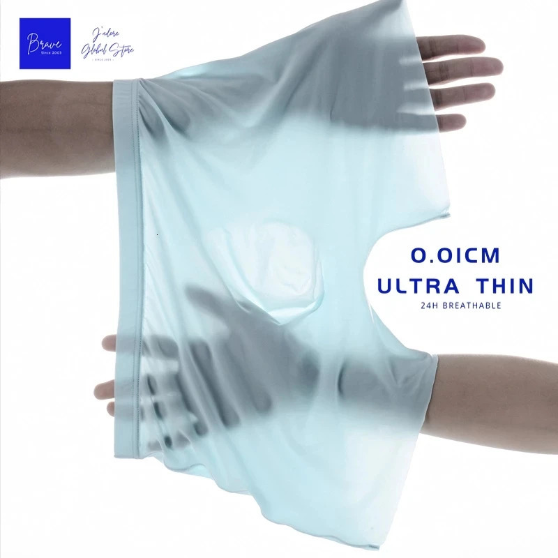 1 piece of mens boxing shorts ice silk mens underwear seamless sexy underwear mens underwear antibacterial breathable underwear 241112