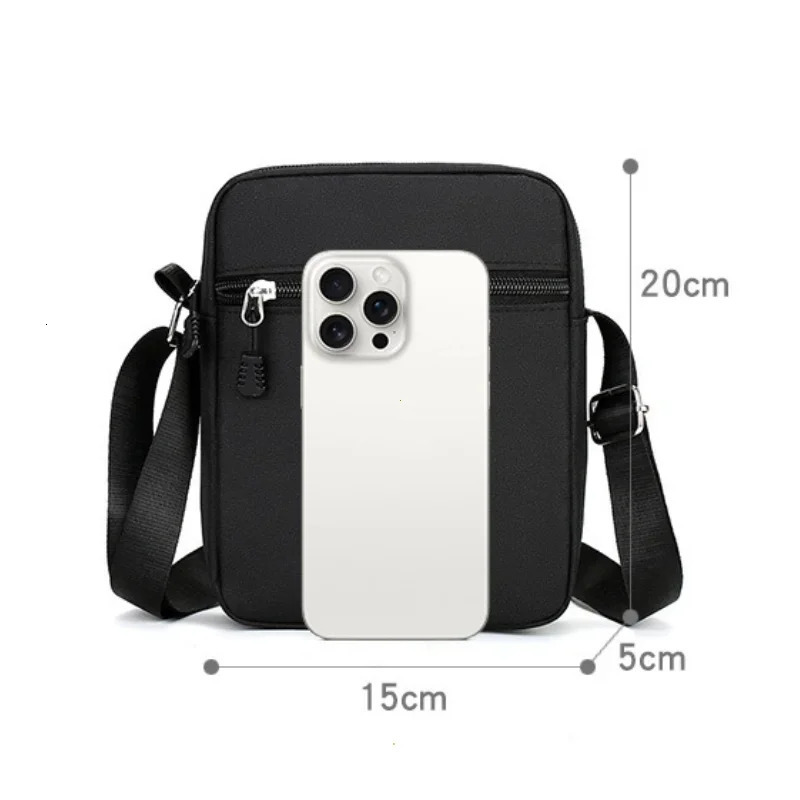 Oxford Shoulder Bag Durable Mini Black Mobile Phone Waist Pack Men Crossbody Bags Man Handbag bolso de mano 241111