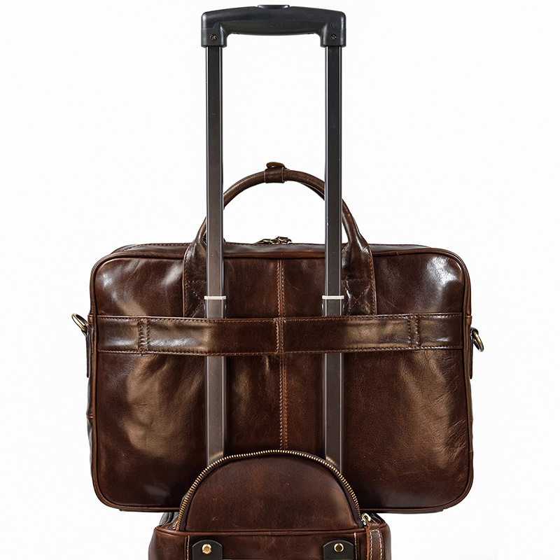 Retro Laptop Briefcase Bag Genuine Leather Handbags Casual 15.6 Pad Daily Working Tote s Men Male for Documents s 689a6