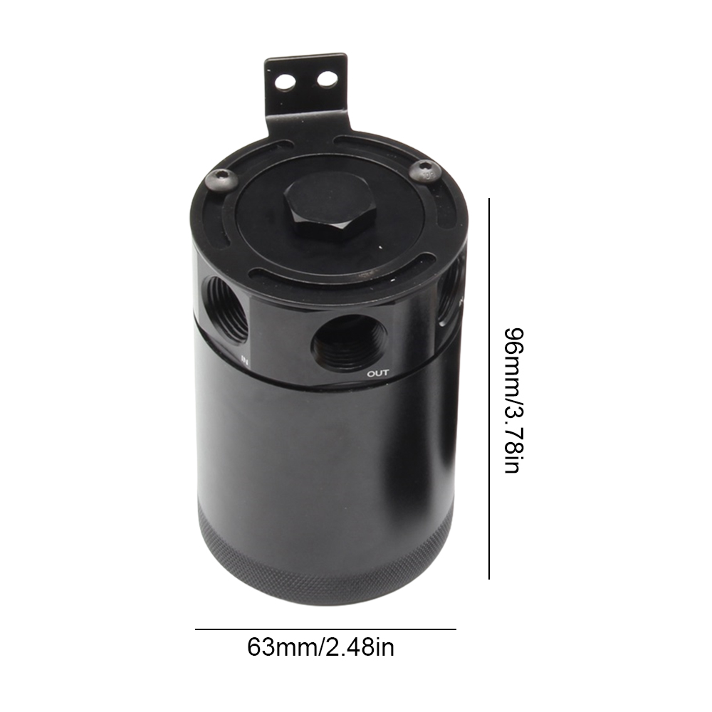 Universal Car Racing Baffled Aluminum 2-Port/3-Port Catch Can Reservoir Oil Tank With Breather Filter