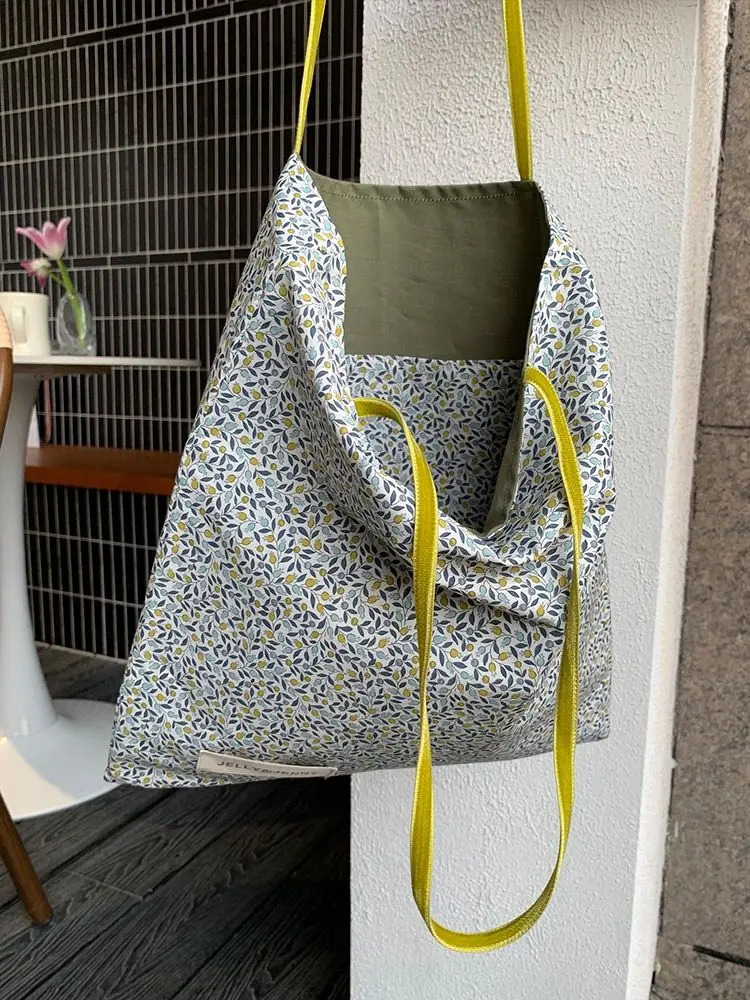 Miyagawa Cusal Korean Flower Canvas Womens Bag Large Capacity Shoulder Bag 241111