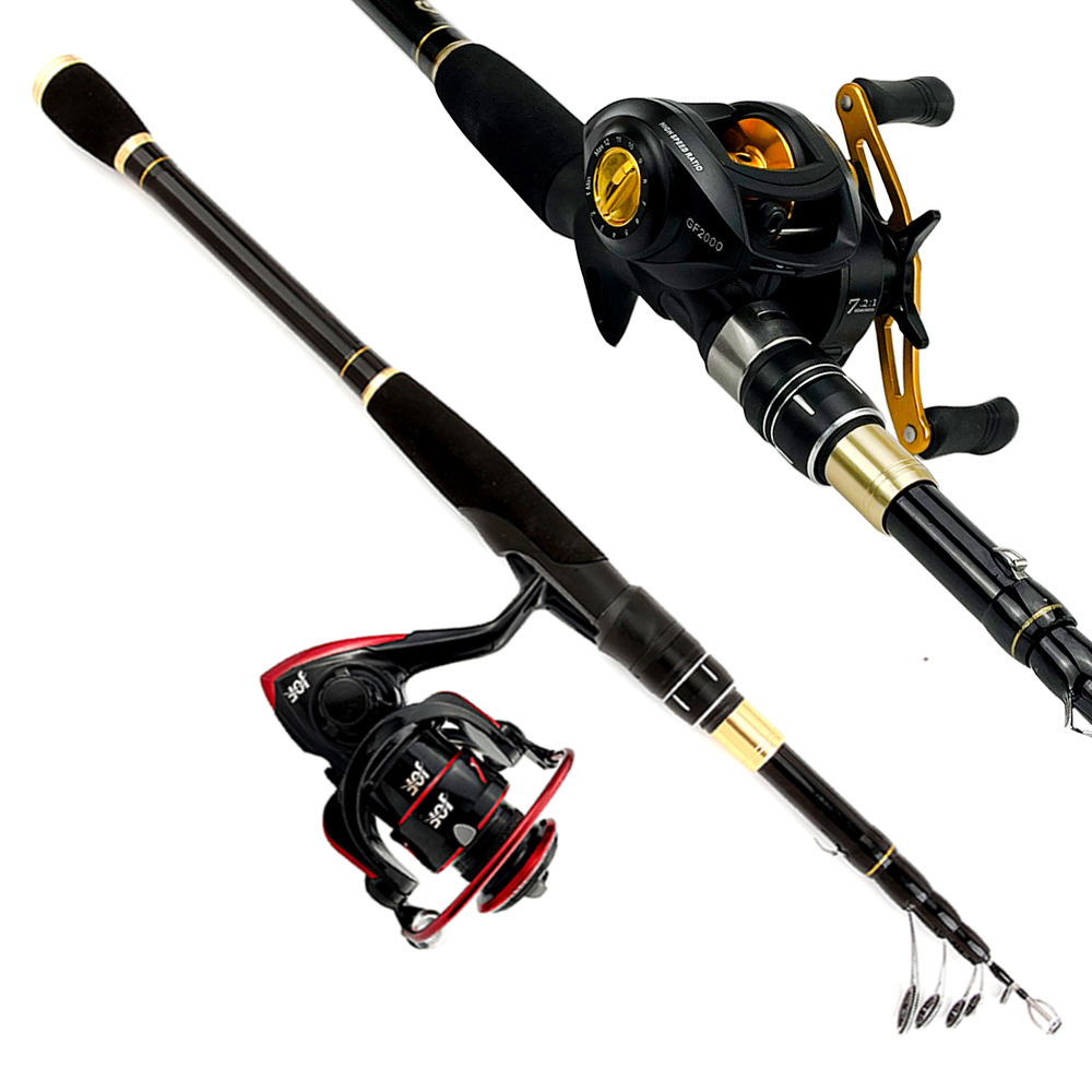 GHOTDA Baitcaster Combo Fishing Rod and Reel Set 5.5:1/7.2:1 Gear Ratio Reels 1.6-2.4m Fishing Rods for Freshwater Bass Fishing