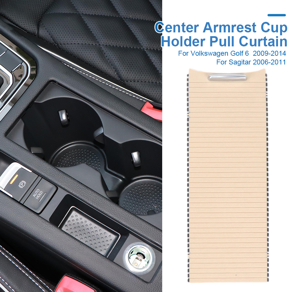For VW Golf 6 2009-2014 Center Armrest Box Cover Plate 5KD83253195T Pull Curtain 5KD83253182V Shutters Cup Holder
