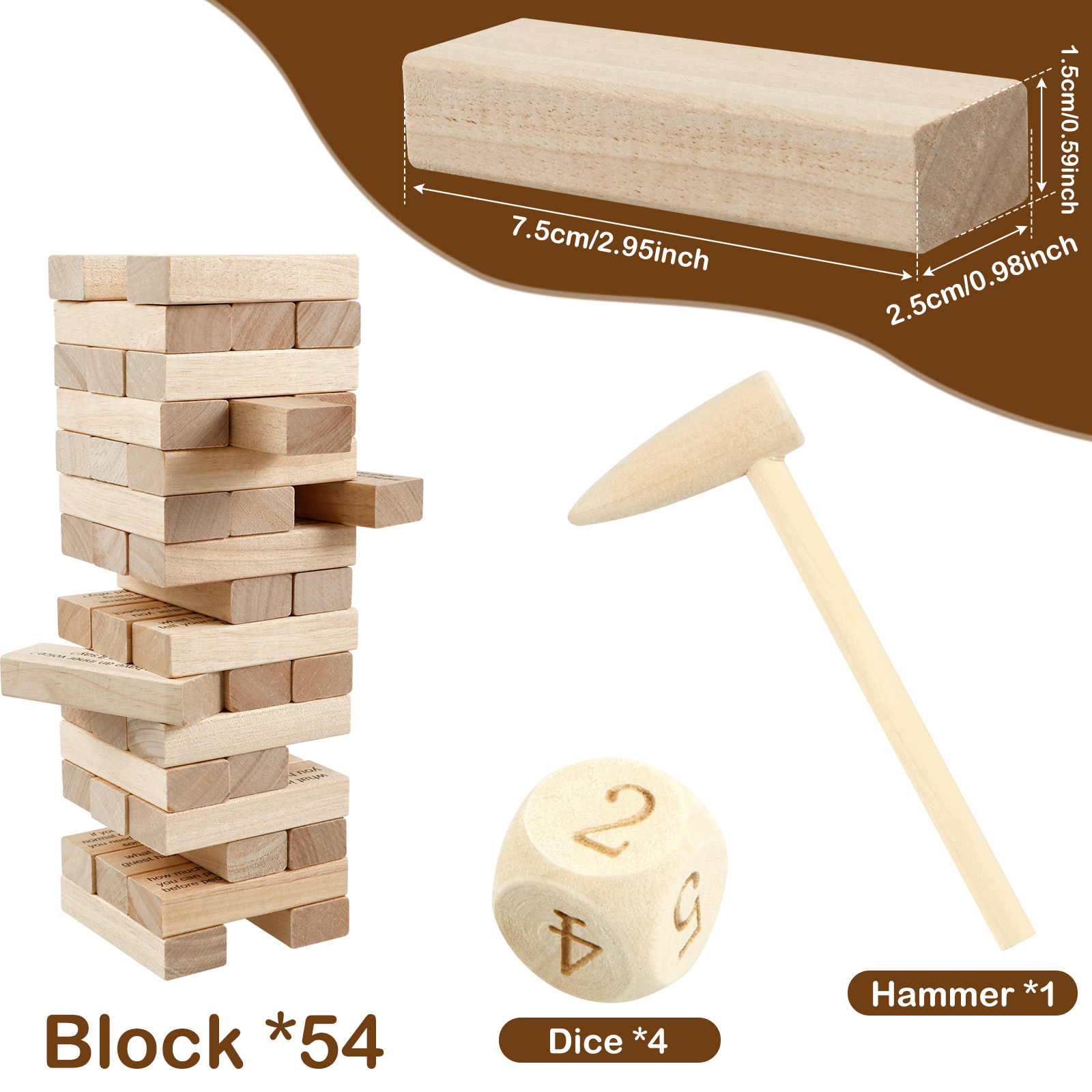 Questions Tumbling Tower Game Set Wooden Tower Stacking Blocks Game Funny Tumbling Tower Game Stacking Brick Blocks Icebreaker