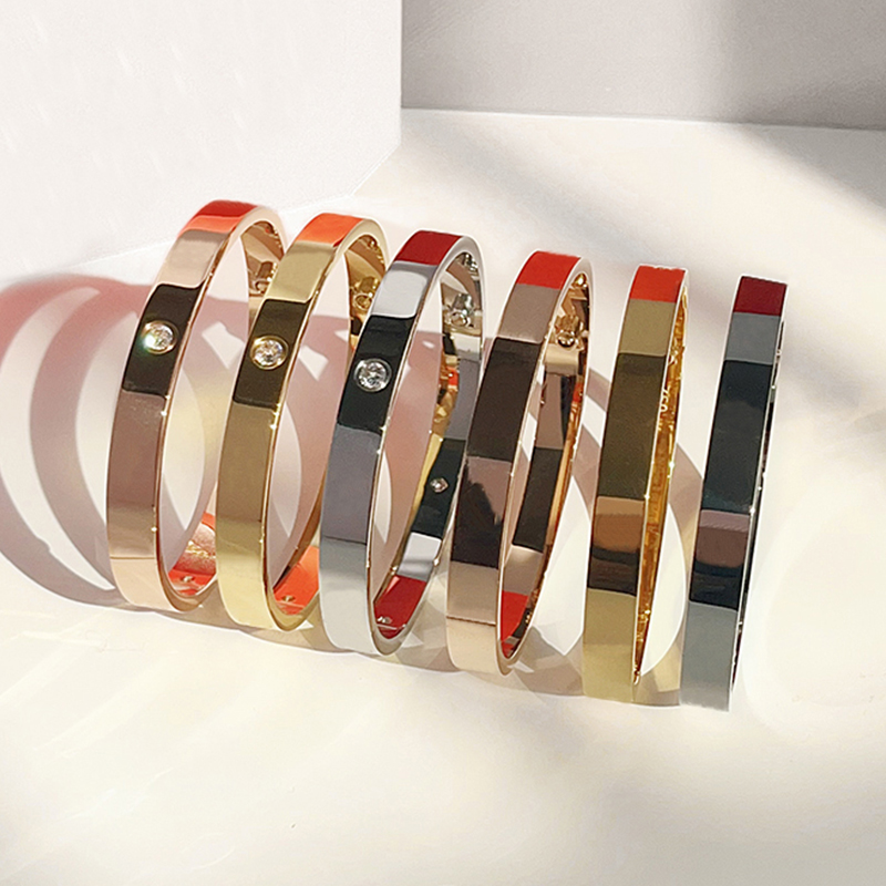 Classic 6mm Designer Bracelet Brand Fashionable Cuff Bracelet for Women and Men High-quality 316L stainless steel 18K gold Bracelet jewelry Christmas gift