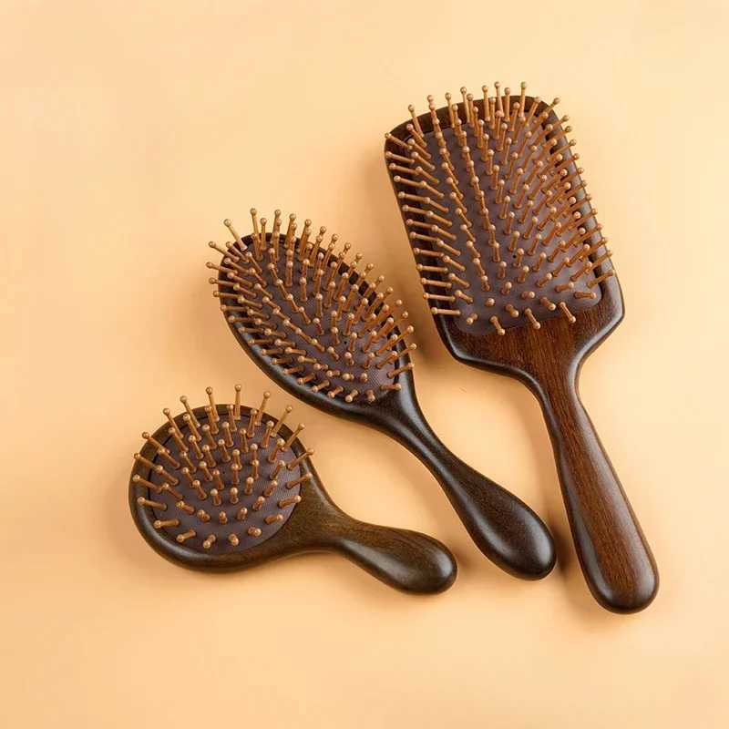 Sandalwood air cushion hair brush air bag massage comb used for long curled household use with a smooth head meridian W241112