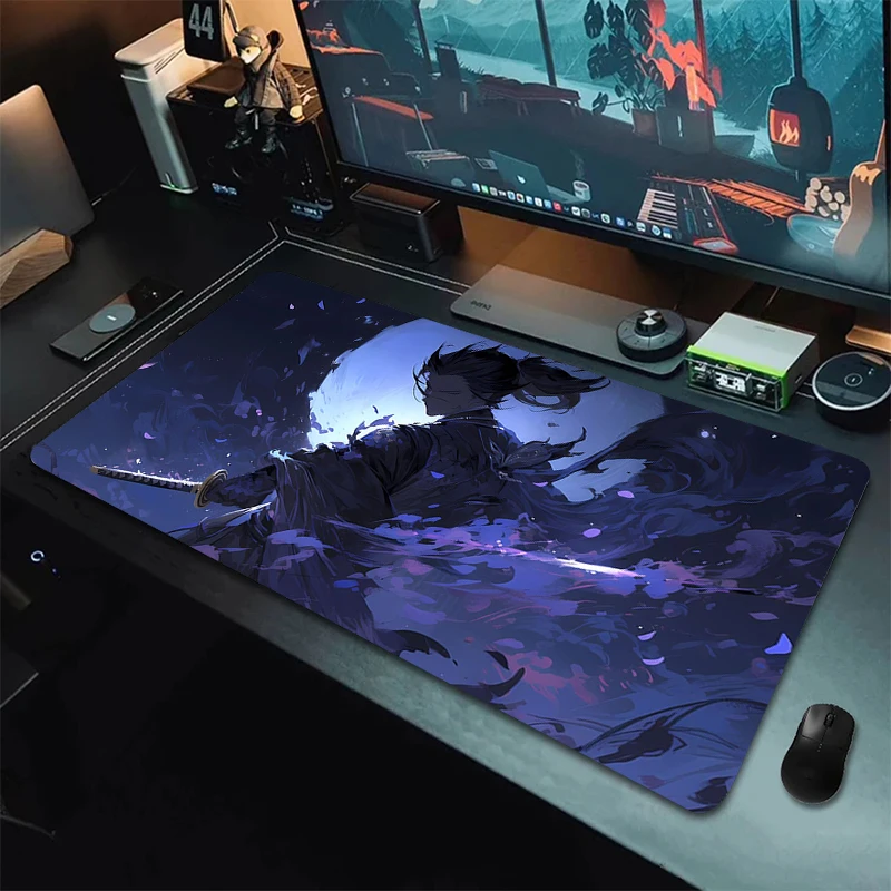 Mouse Pad Computer Gamer Samurai Gaming Accessories Pc Cabinet Mousepad Keyboard Office Mats Desk Xxl Large Mause Carpet 900x400